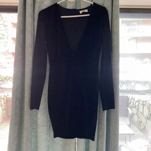 Long sleeve black velour dress. Perfect for NYE